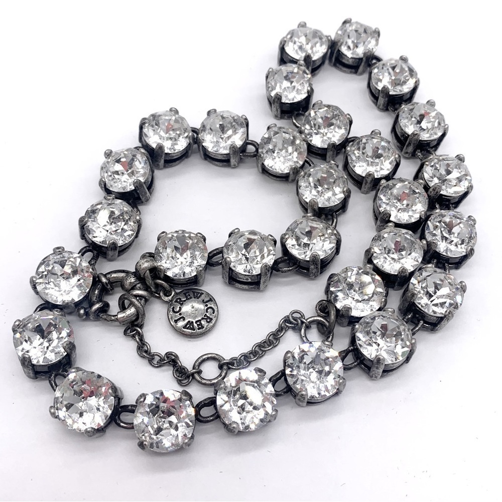 J. Crew Martha Swarovski Crystal Silver Necklace